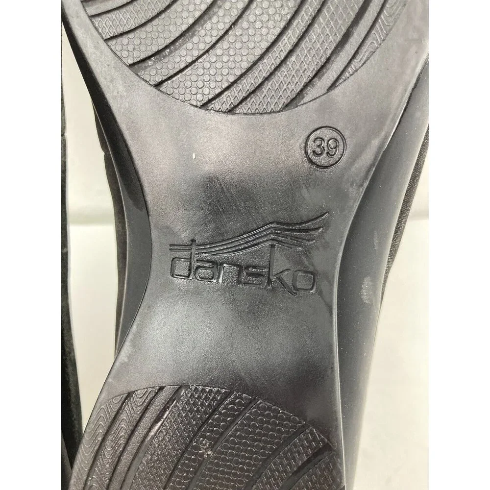 *Dansko Anne Metallic Slip On Comfort Shoe Womens Size 39 Stretch Band Brown